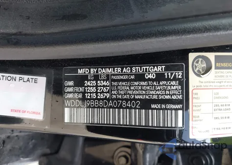 2013 Mercedes-Benz Cls 550 4Matic z USA, uszkodzony, nr VIN WDDLJ9BB8DA078402